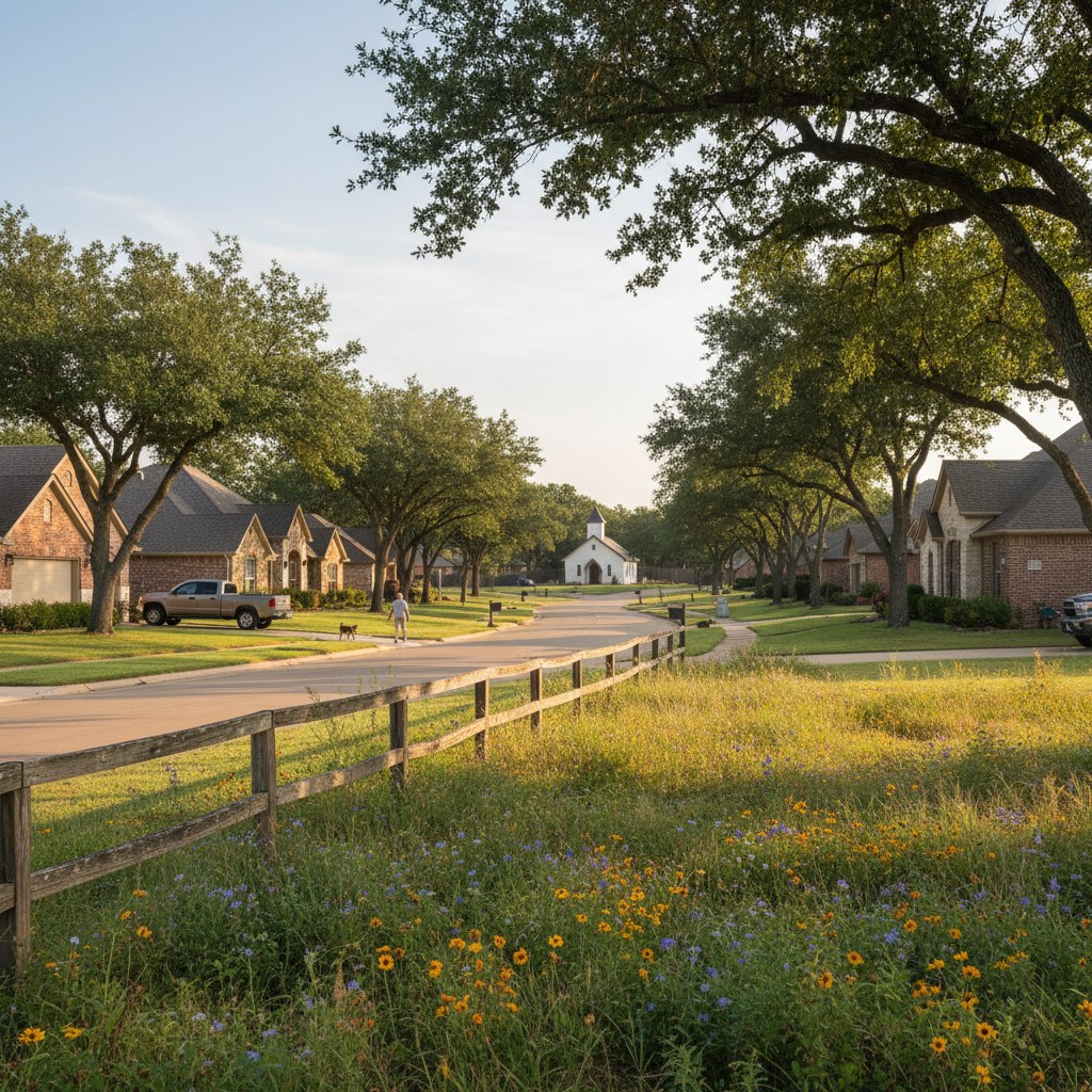 a street scene in Argyle, TX