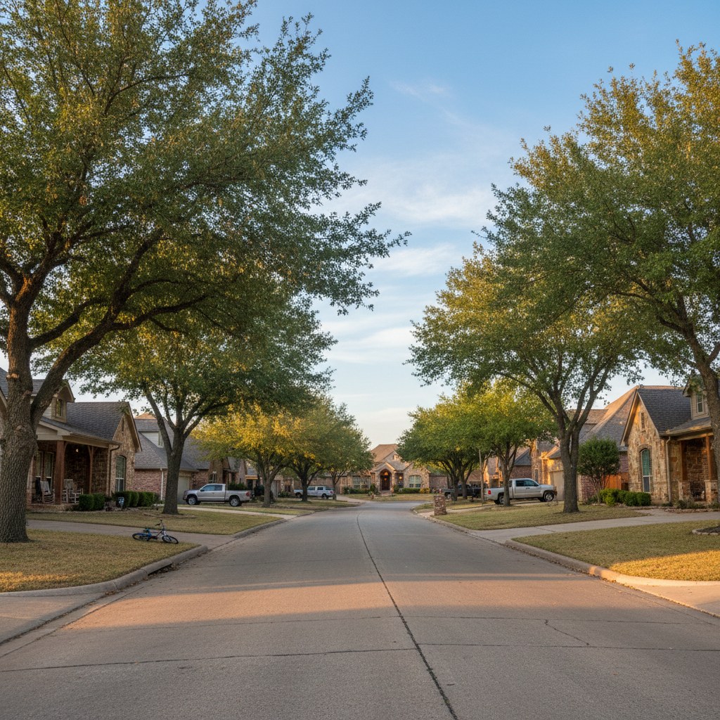 a street scene in Bartonville, TX