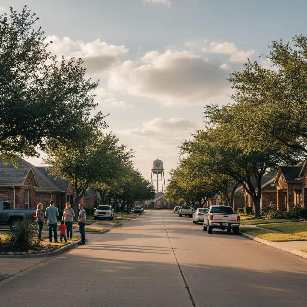 a street scene in Bedford, TX