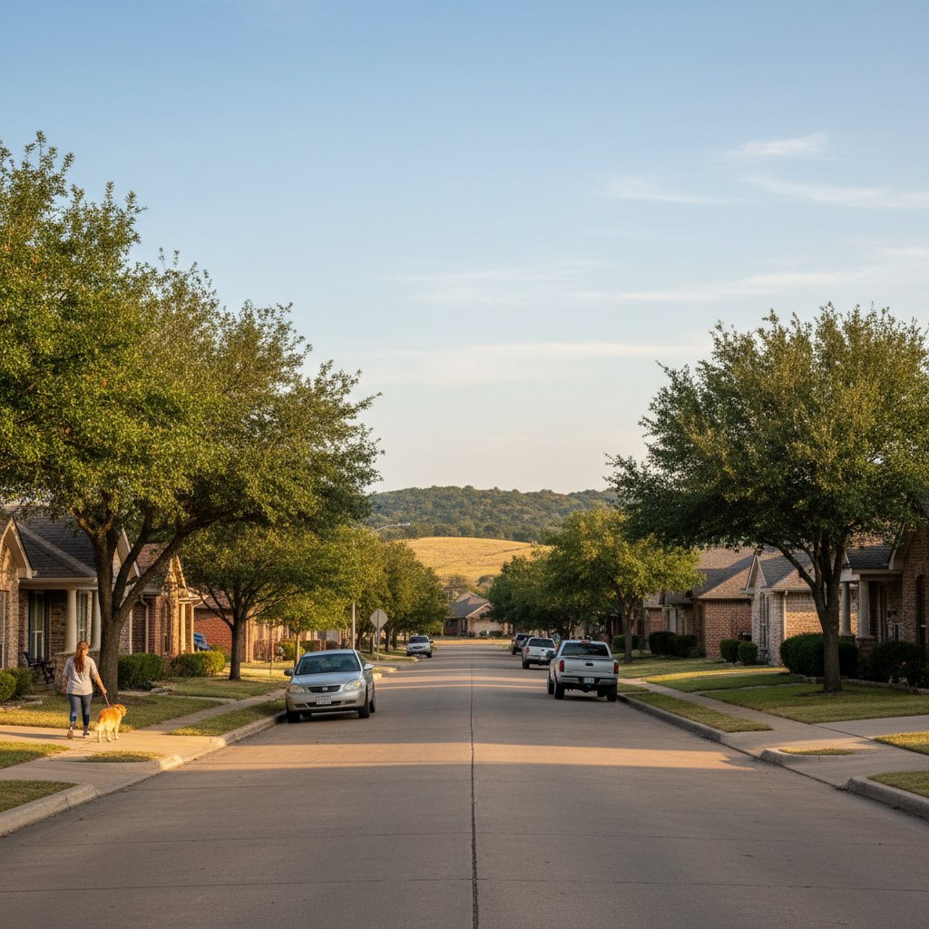 a street scene in Corinth, TX