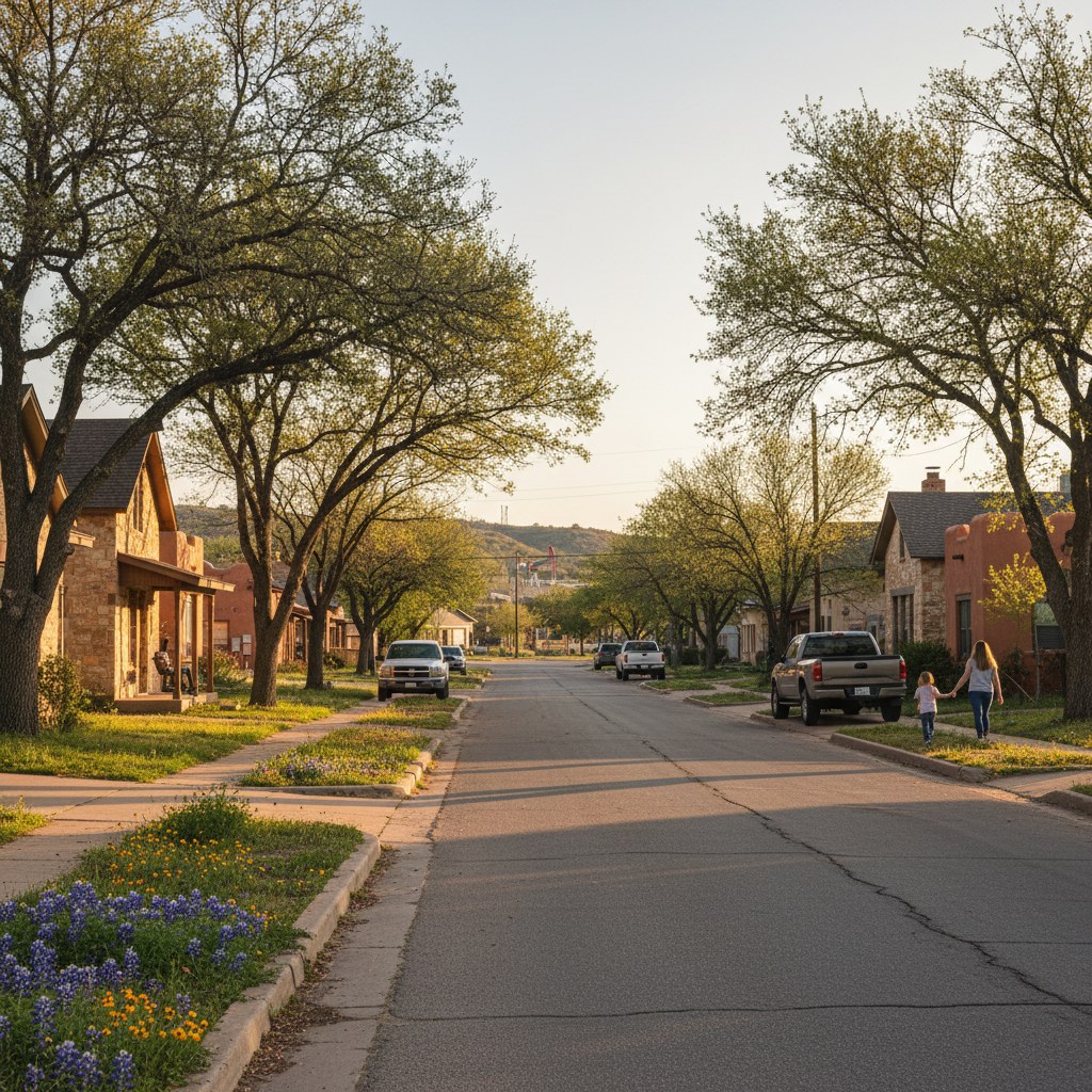 a street scene in Corral City, TX