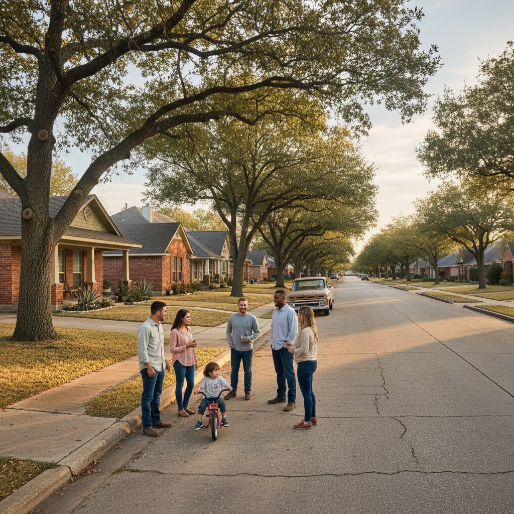a street scene in Crowley, TX