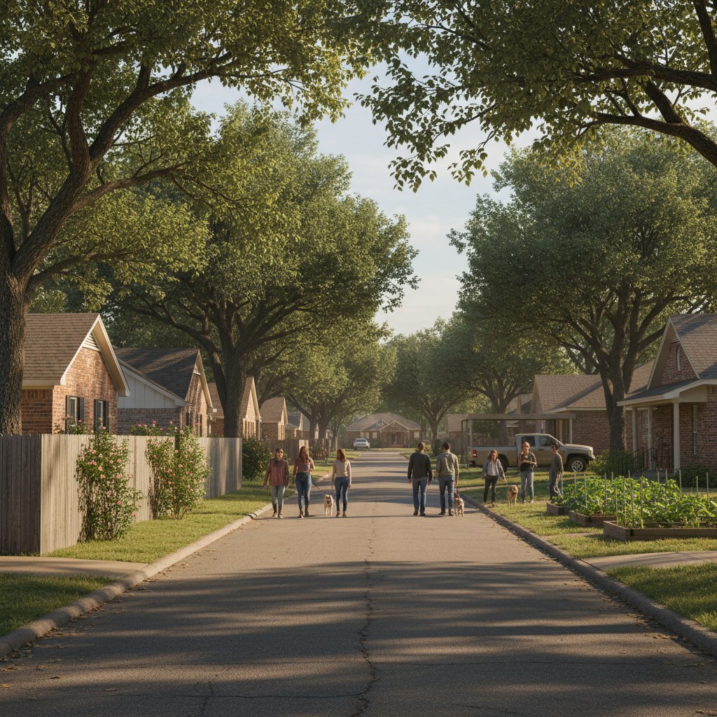 a street scene in Dalworthington Gardens, TX