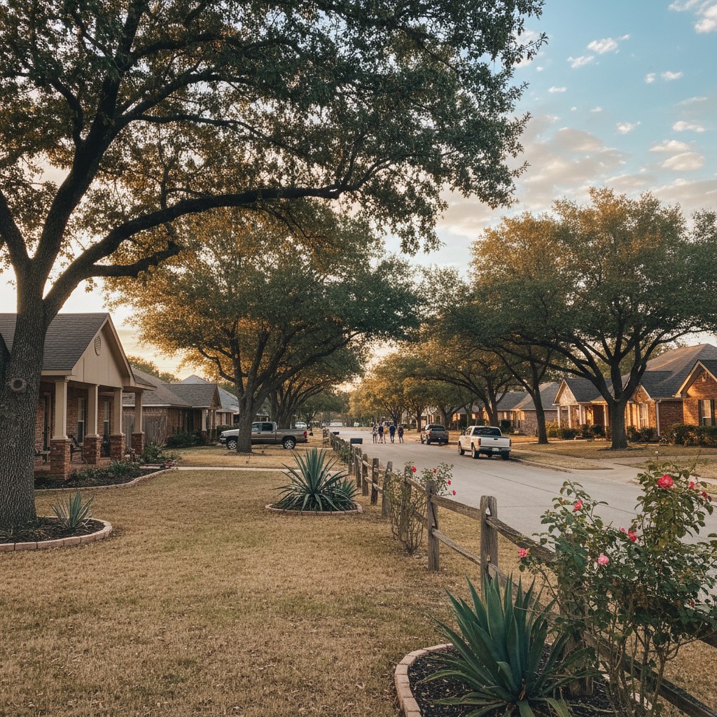 a street scene in Edgecliff Village, TX