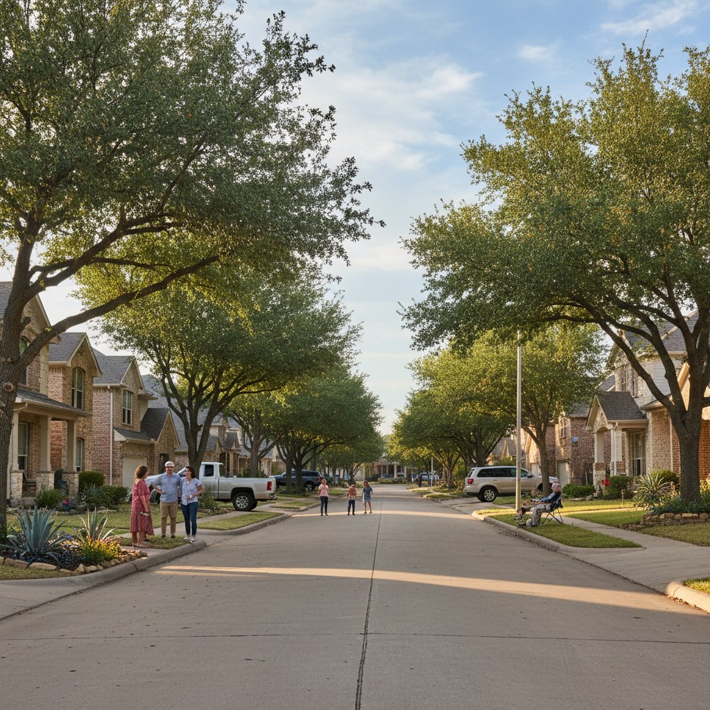 a street scene in Flower Mound, TX