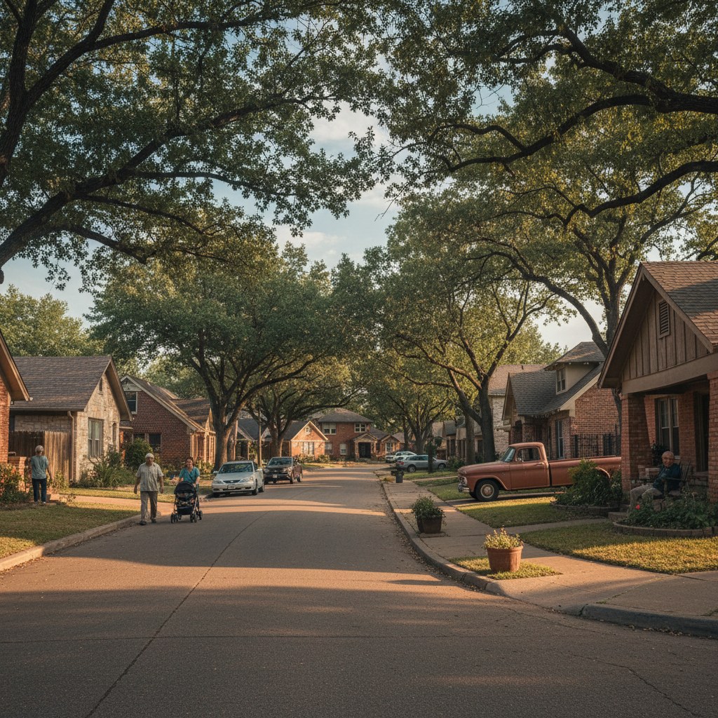 a street scene in Fort Worth, TX