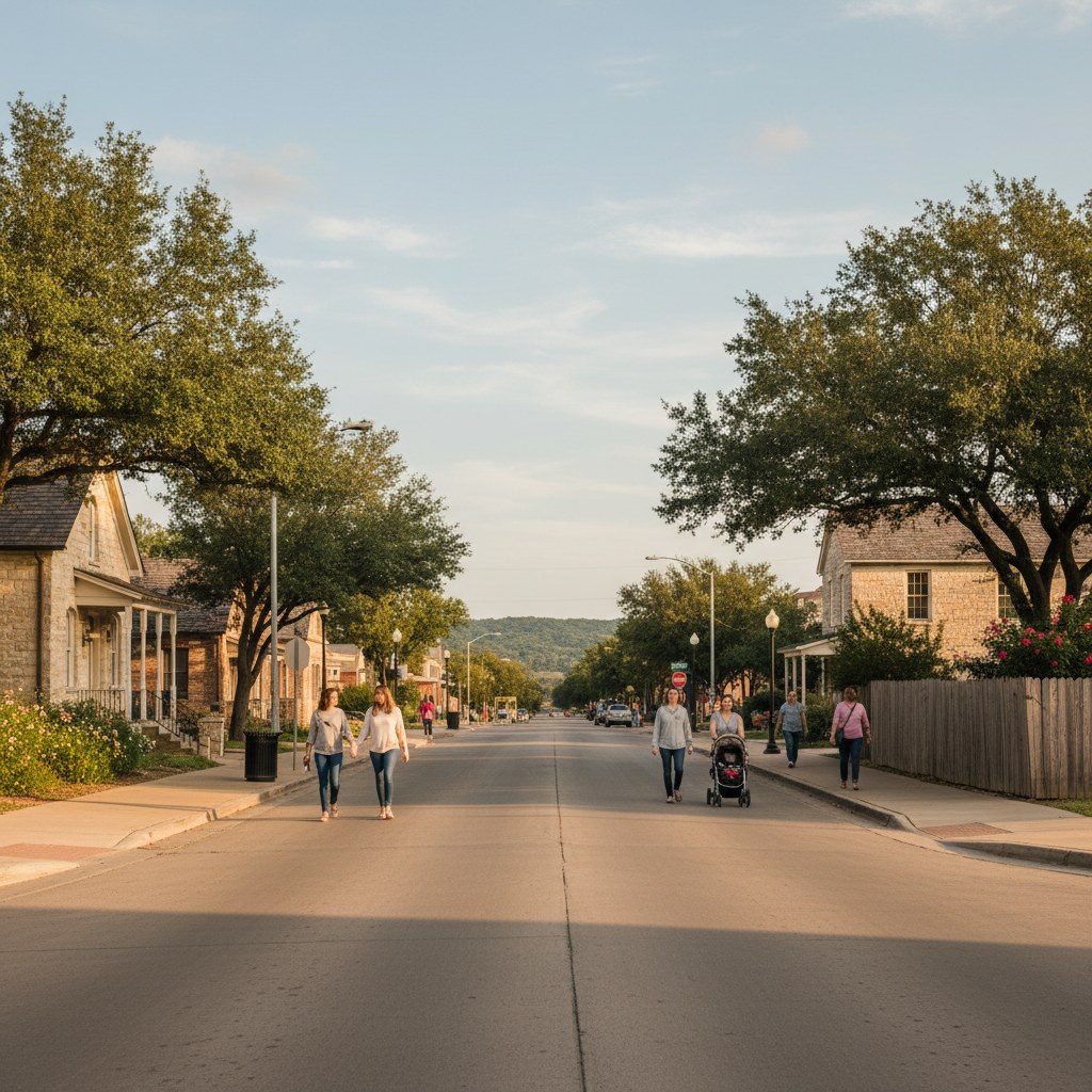 a street scene in Grapevine, TX