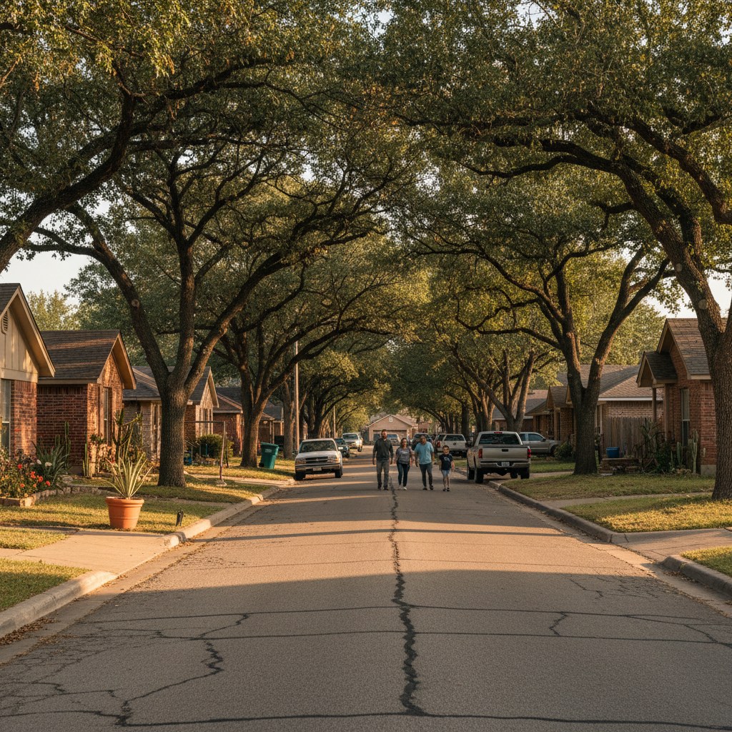 a street scene in Haltom City, TX