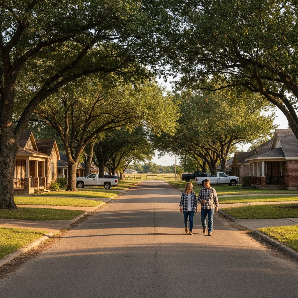a street scene in Lake Worth, TX