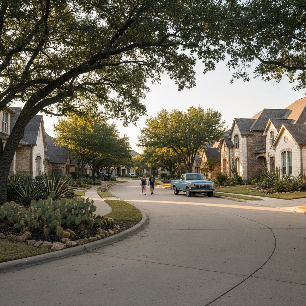 a street scene in Lantana, TX