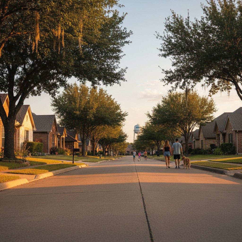 a street scene in Lewisville, TX