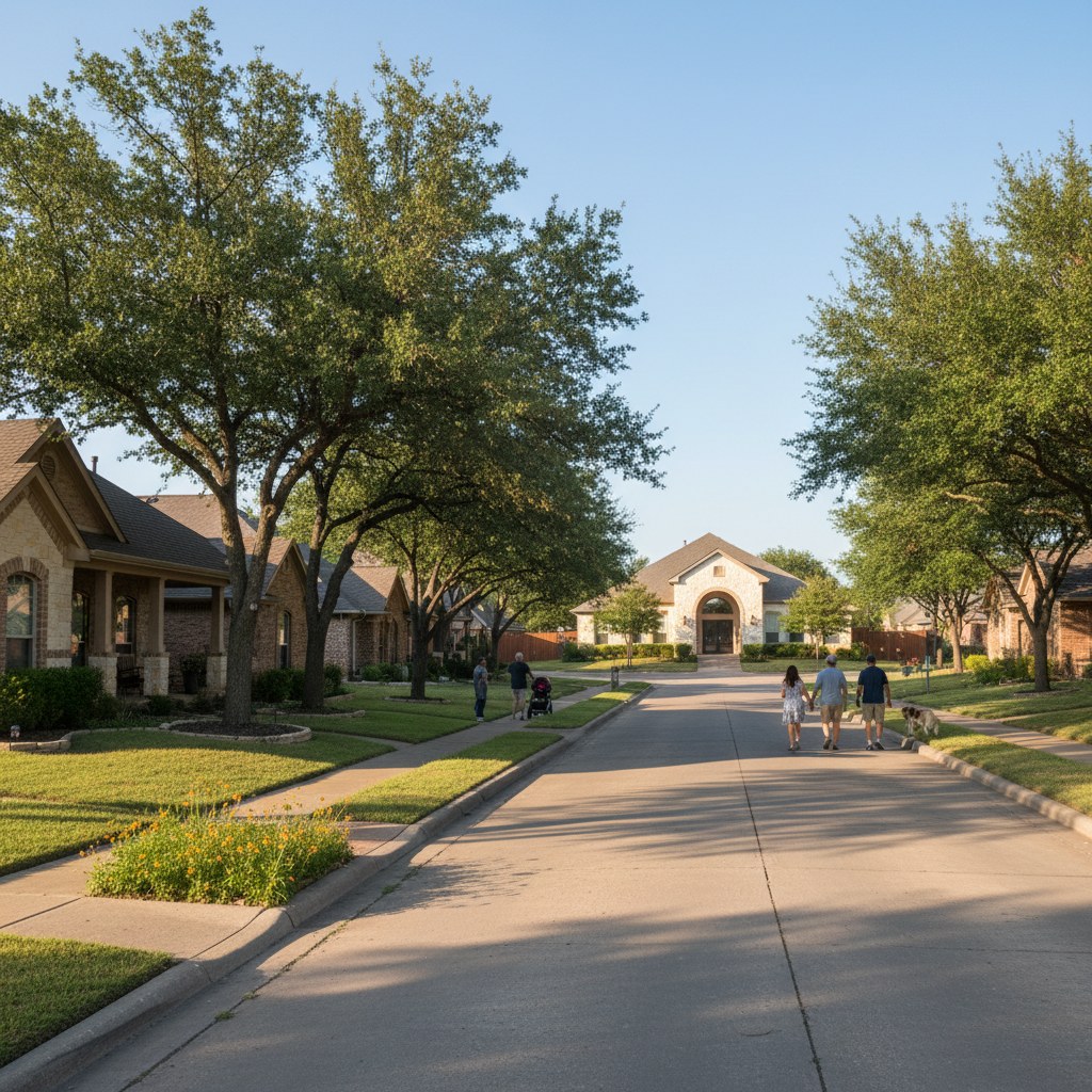 a street scene in Mansfield, TX