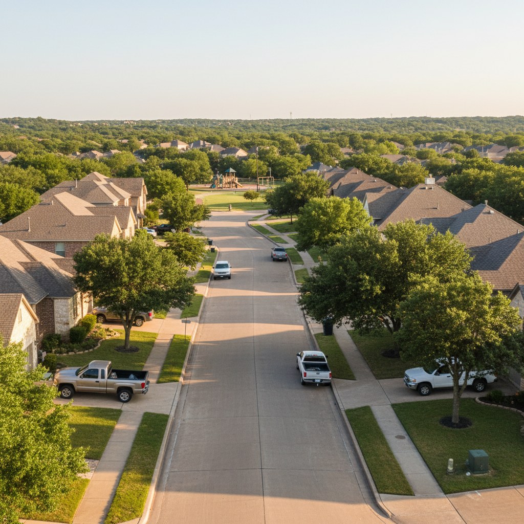 a street scene in Northlake, TX