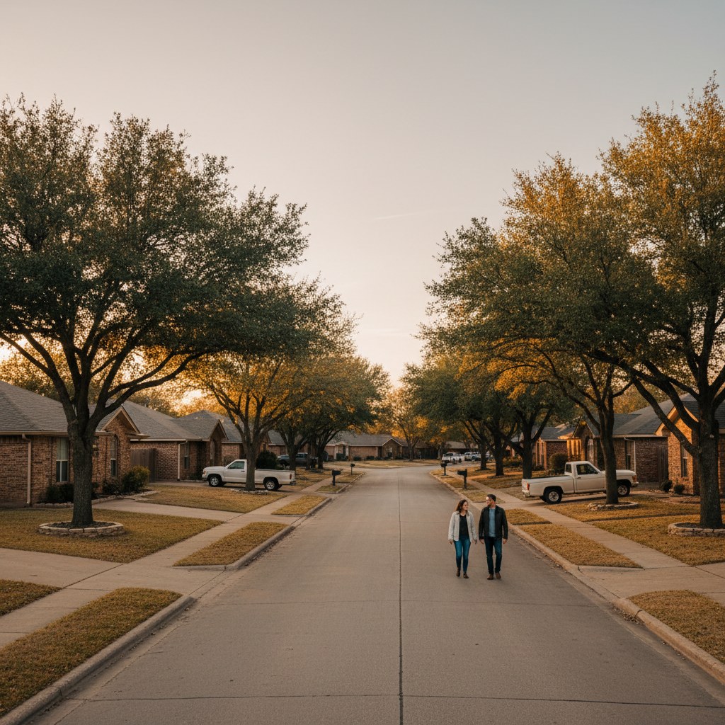 a street scene in Pantego, TX