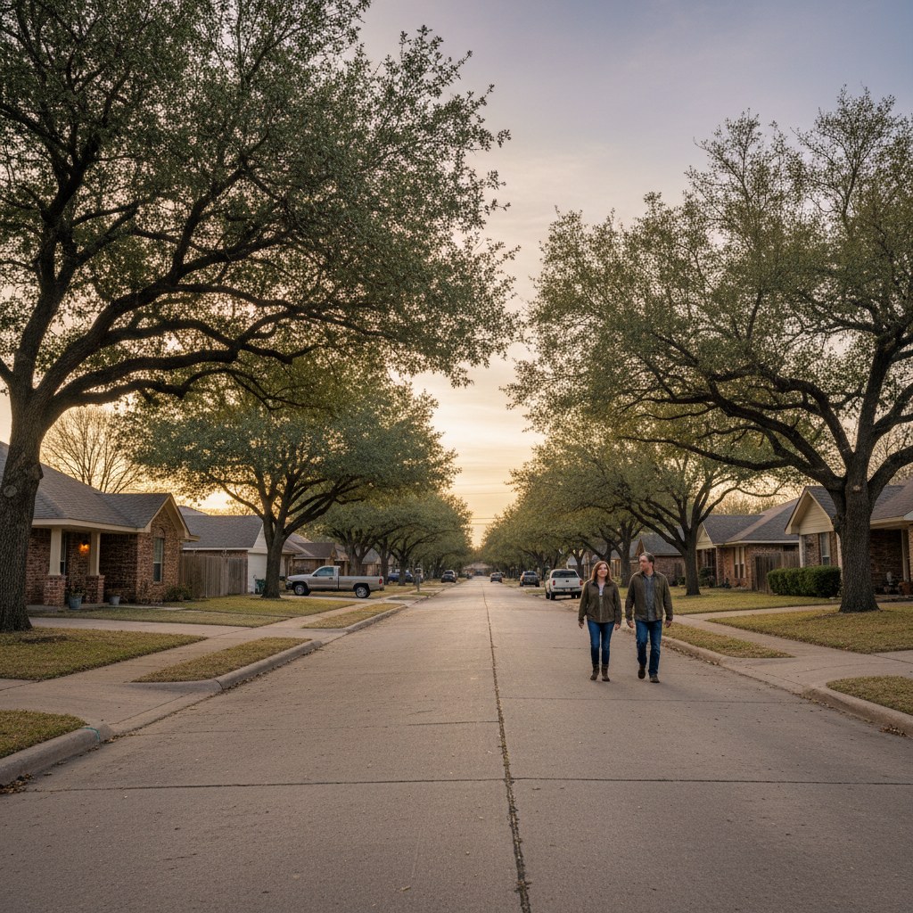 a street scene in Saginaw, TX