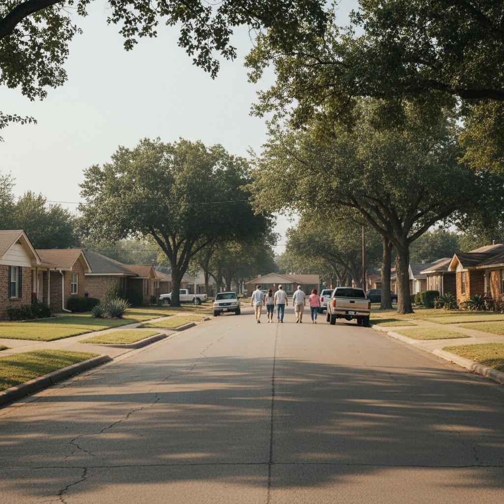 a street scene in Sansom Park, TX
