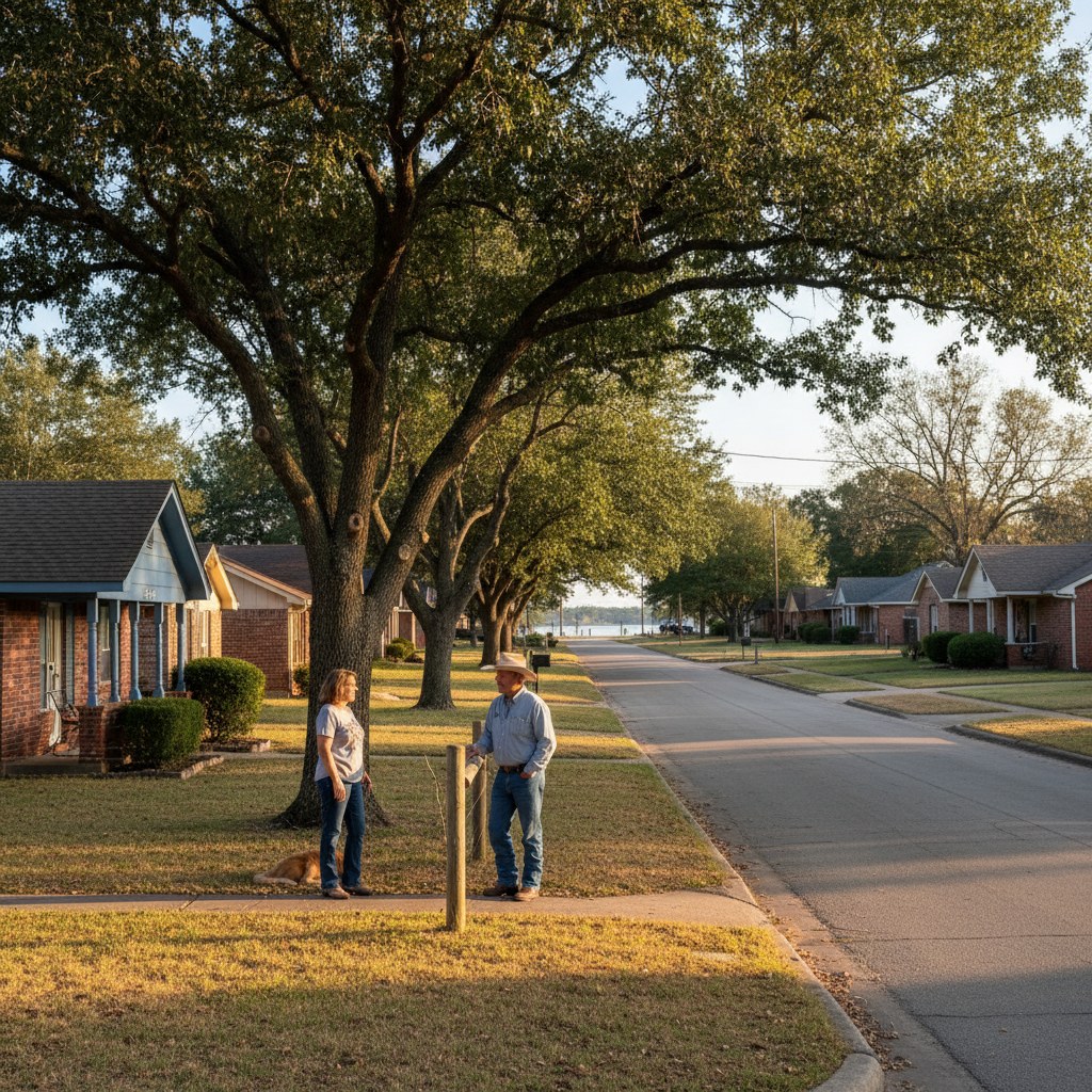 a street scene in Shady Shores, TX