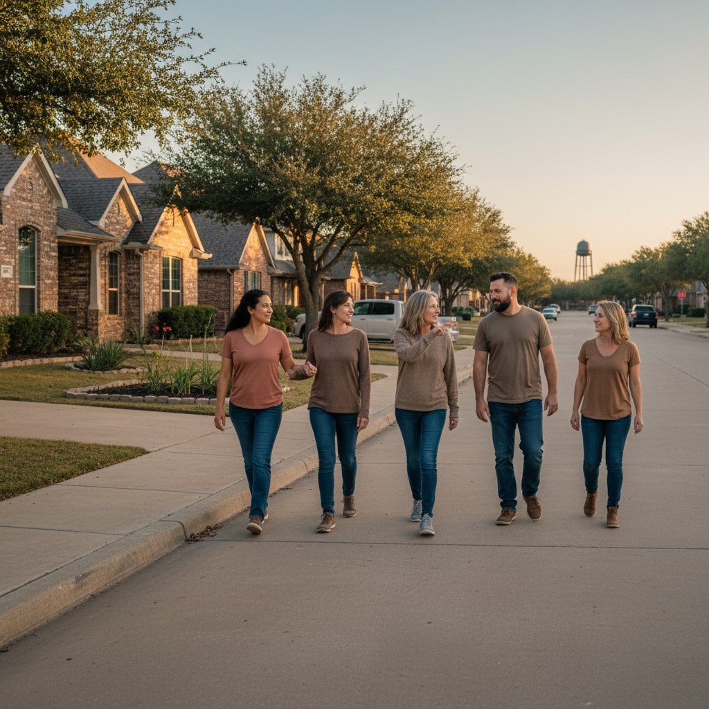 a street scene in The Colony, TX