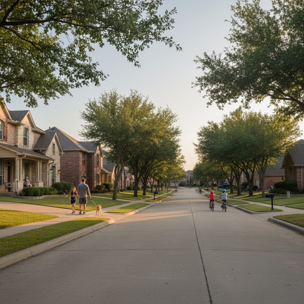 a street scene in Trophy Club, TX