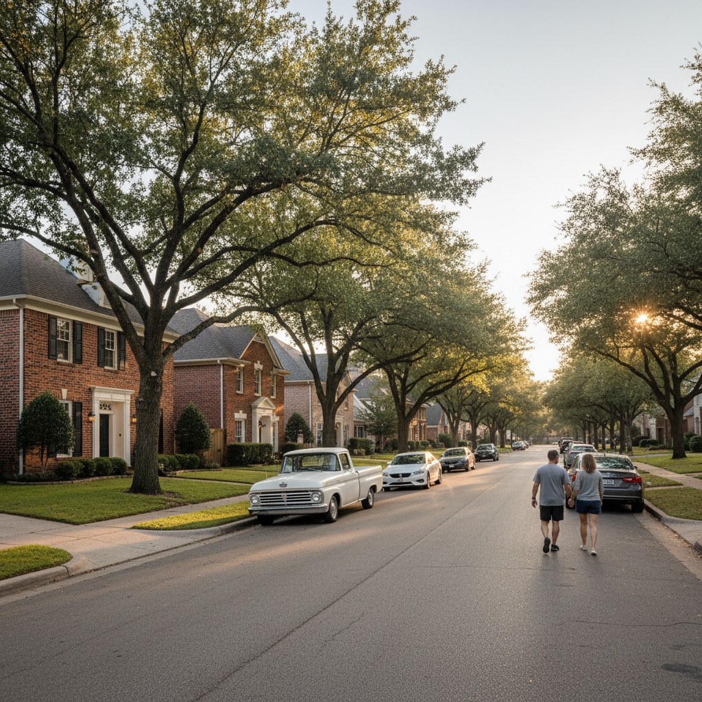 a street scene in University Park, TX