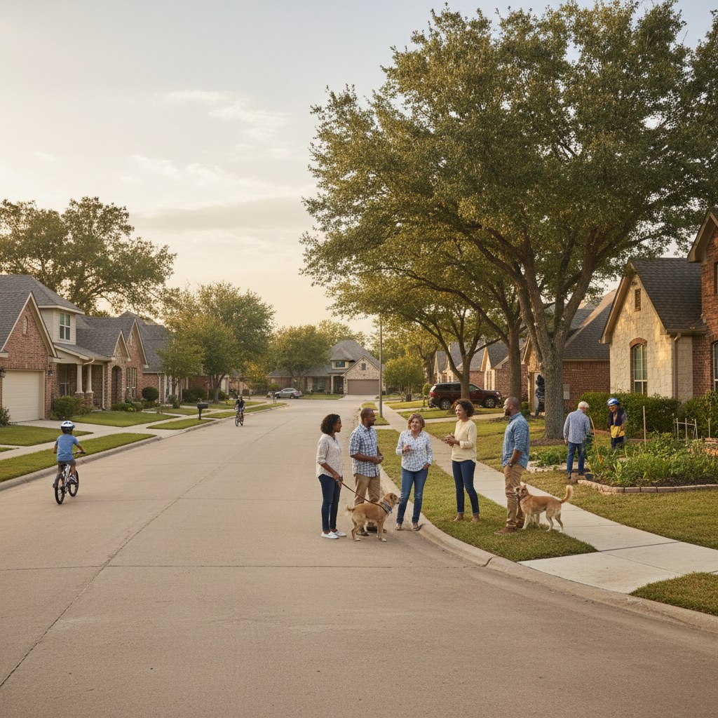 a street scene in Watauga, TX