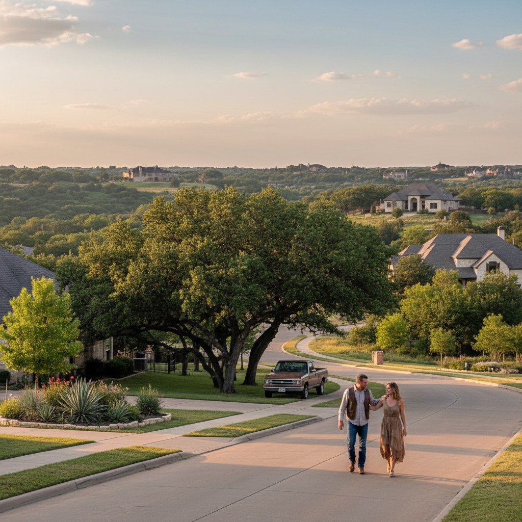 a street scene in Westlake, TX