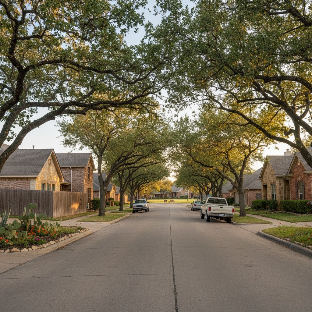 a street scene in Westworth Village, TX